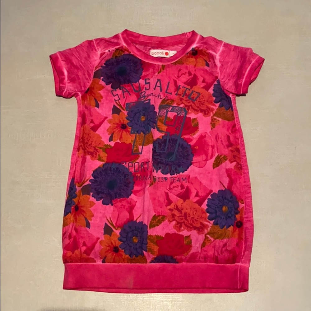 Flower print girl toddler dress